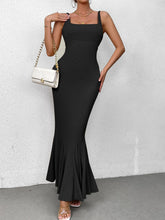 Backless Mermaid Hem Bodycon Solid Dress